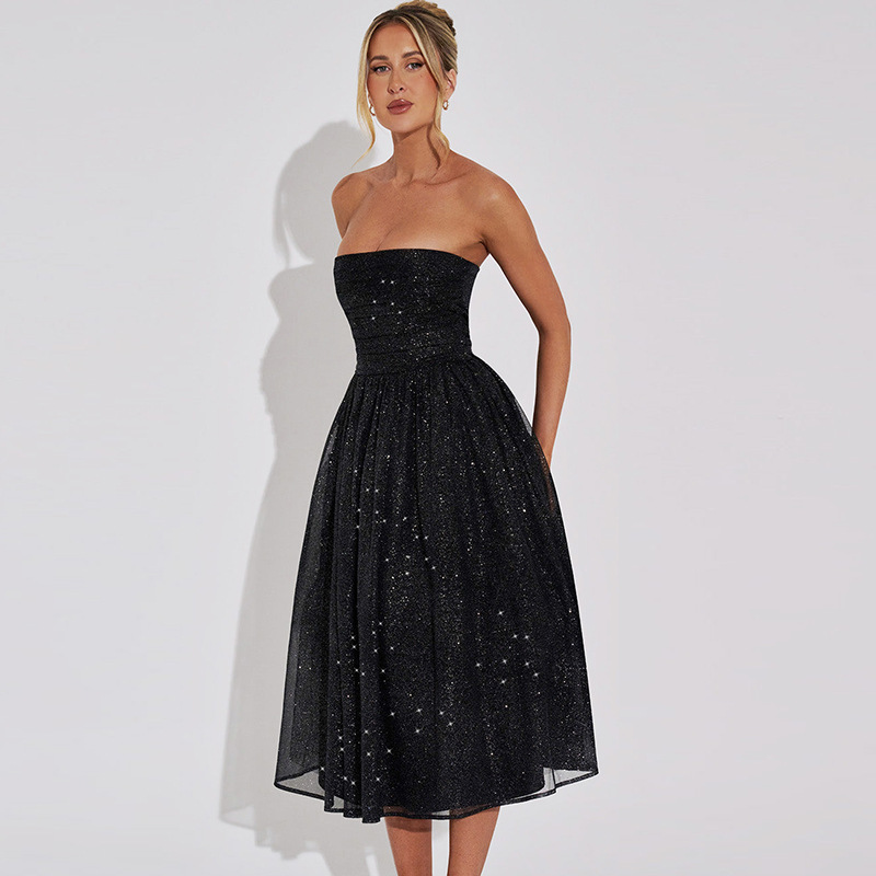 Radiance Strapless Glitter Midi Dress Dress Project Brighton