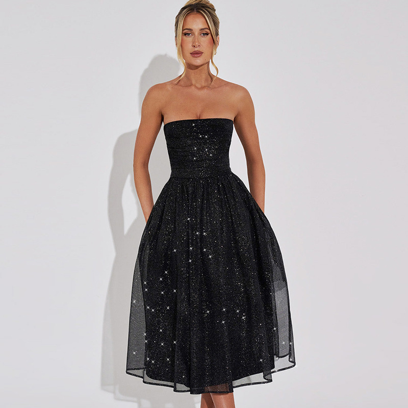 Radiance Strapless Glitter Midi Dress Dress Project Brighton