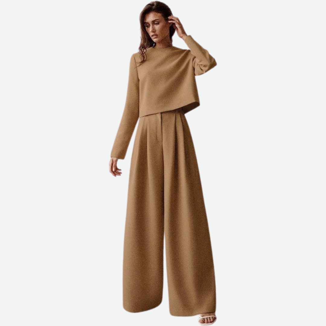 Classic Palazzo Two-Piece Set Set Project Brighton Brown S
