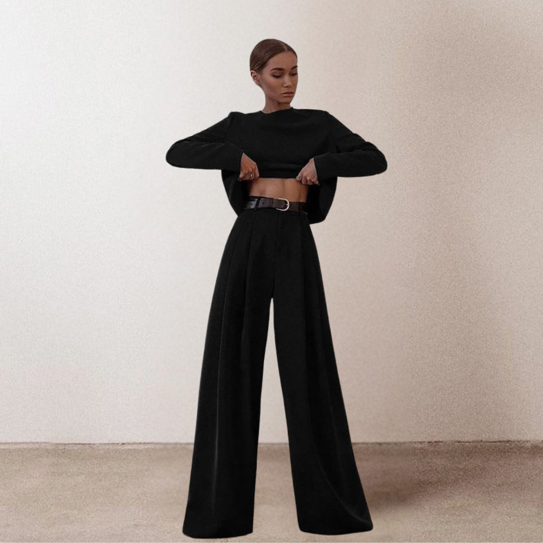 Classic Palazzo Two-Piece Set Set Project Brighton Black S