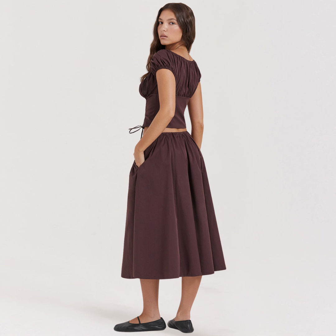Elegant Vintage Ruffle Two-Piece Set Set Project Brighton