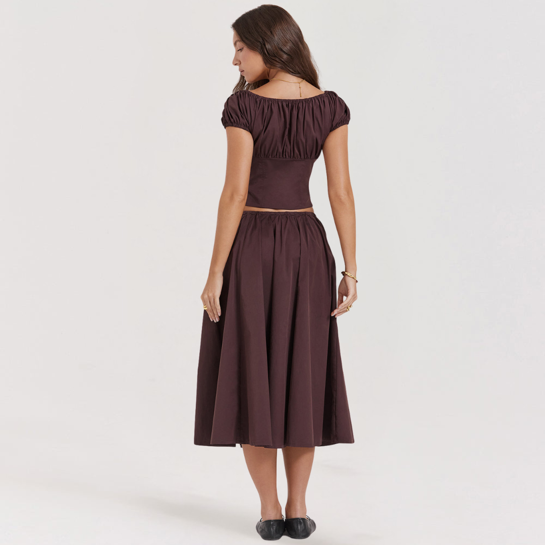 Elegant Vintage Ruffle Two-Piece Set Set Project Brighton