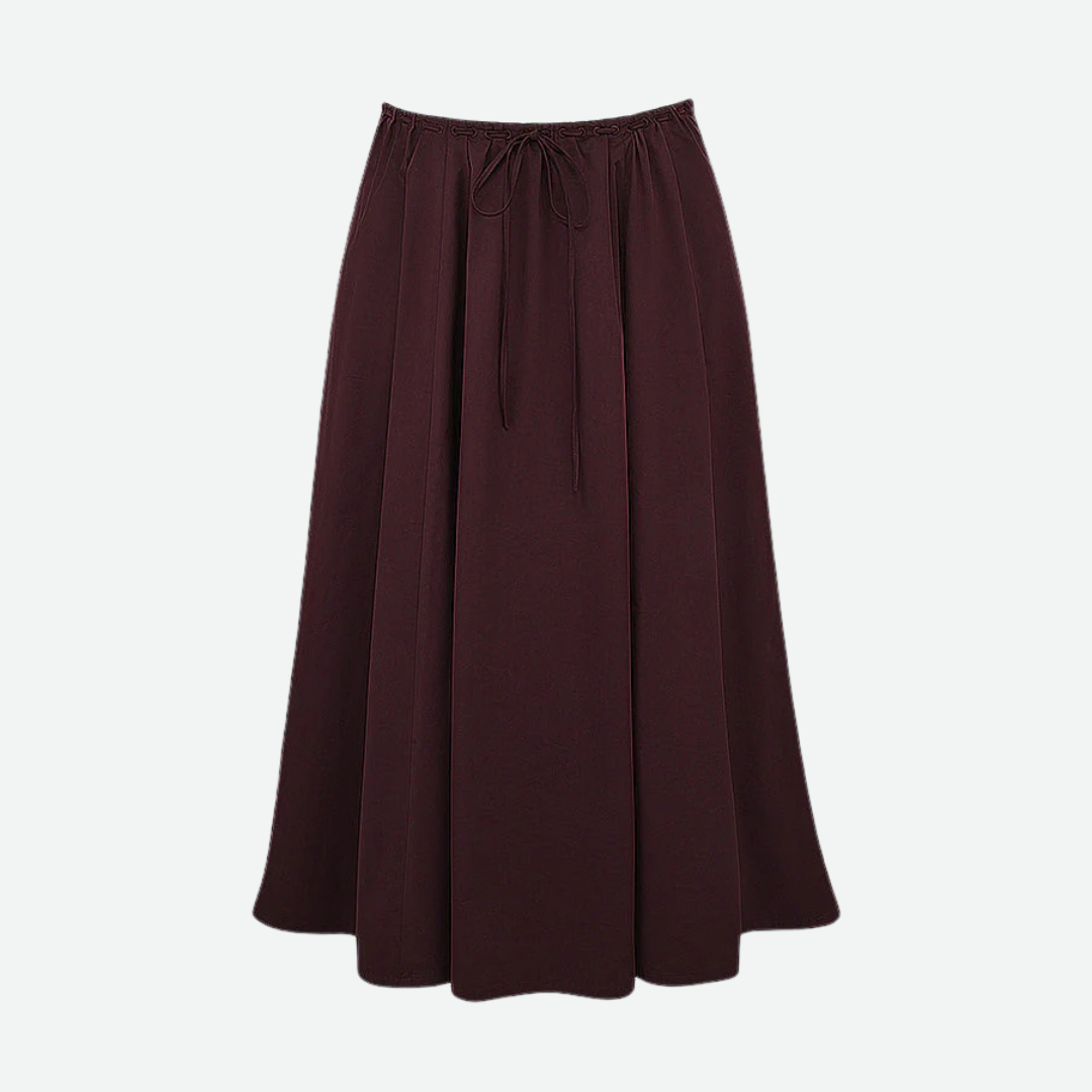 Elegant Vintage Ruffle Two-Piece Set Set Project Brighton Brown Skirt S