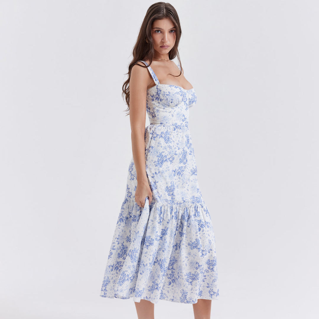 Floral Elegance Flare Midi Dress Dress Project Brighton