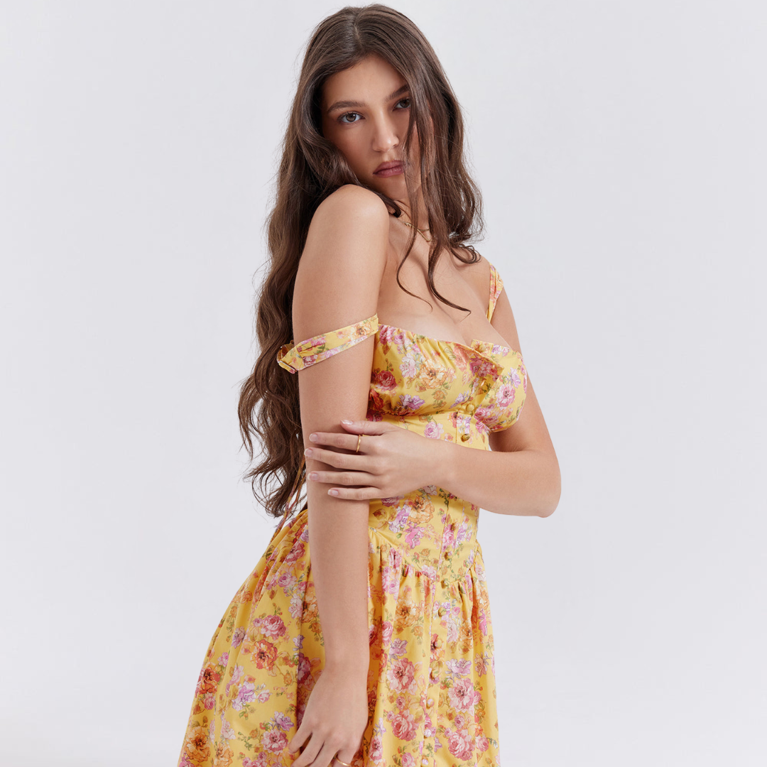 Floral Elegance Flare Midi Dress Dress Project Brighton