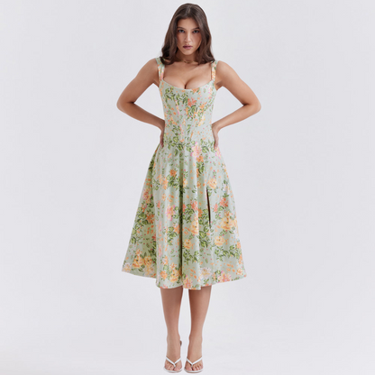 Floral Elegance Flare Midi Dress Dress Project Brighton