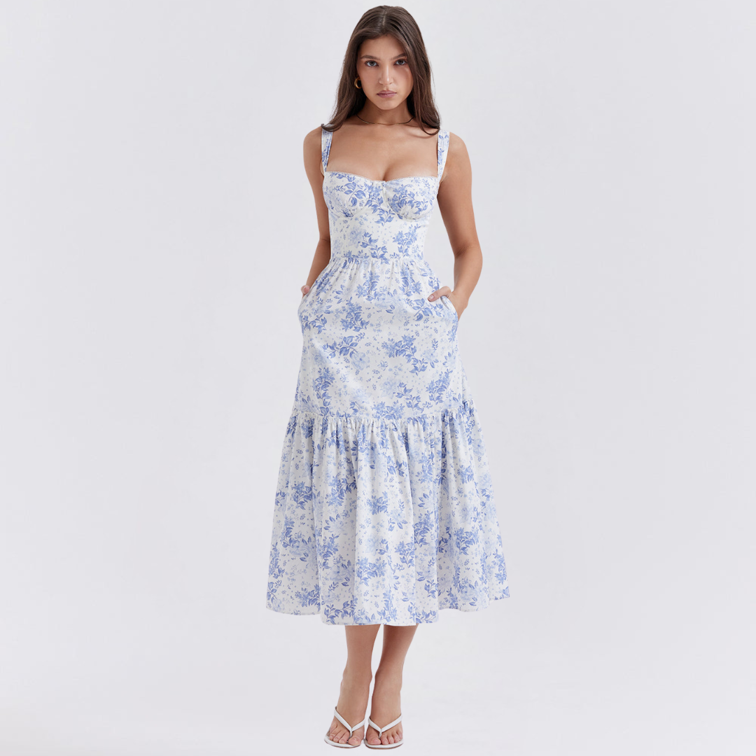 Floral Elegance Flare Midi Dress Dress Project Brighton