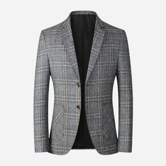 Striped Slim Fit Casual Men’s Blazer Coat Project Brighton Grey L